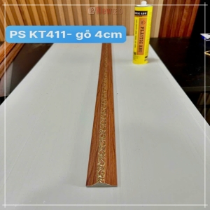 Phào Nhựa PS Chỉ Gỗ Vàng 4cm- KT411