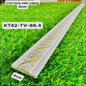 Phào Nhựa PS Hoa Văn Vàng 4cm KT42-TV-86.4