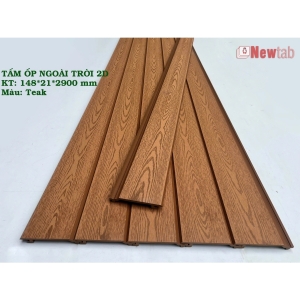 Tấm Ốp 1 Sóng Vân Gỗ 3D Ngoài Trời- Màu Teak