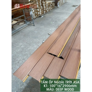 Tấm Ốp 1 Sóng Vân Gỗ  Ngoài Trời Phủ ASA Deep Wood