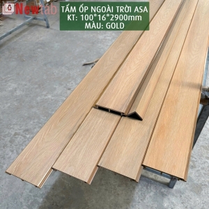 Tấm Ốp 1 Sóng Vân Gỗ  Ngoài Trời Phủ ASA Gold