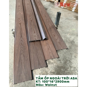 Tấm Ốp 1 Sóng Vân Gỗ  Ngoài Trời Phủ ASA Walnut