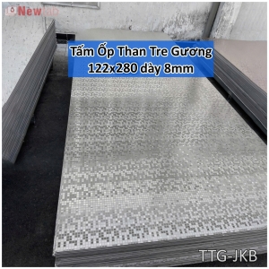 Tấm Ốp Than Tre 8mm - Hoạ Tiết  Ánh Bạc - Mã JKB