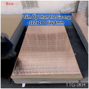 Tấm Ốp Than Tre 8mm - Hoạ Tiết  Ánh Hồng - Mã JKH