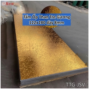 Tấm Ốp Than Tre 8mm - Sóng Nước Vàng - Mã JSV