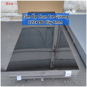 Tấm Ốp Than Tre 8mm - Tráng Gương Đen - Mã JGB