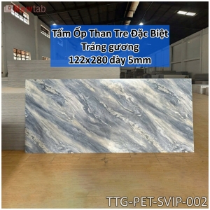 Tấm Ốp Than Tre Tráng Gương Vân Đá 5mm- Mã PET-SVIP-002